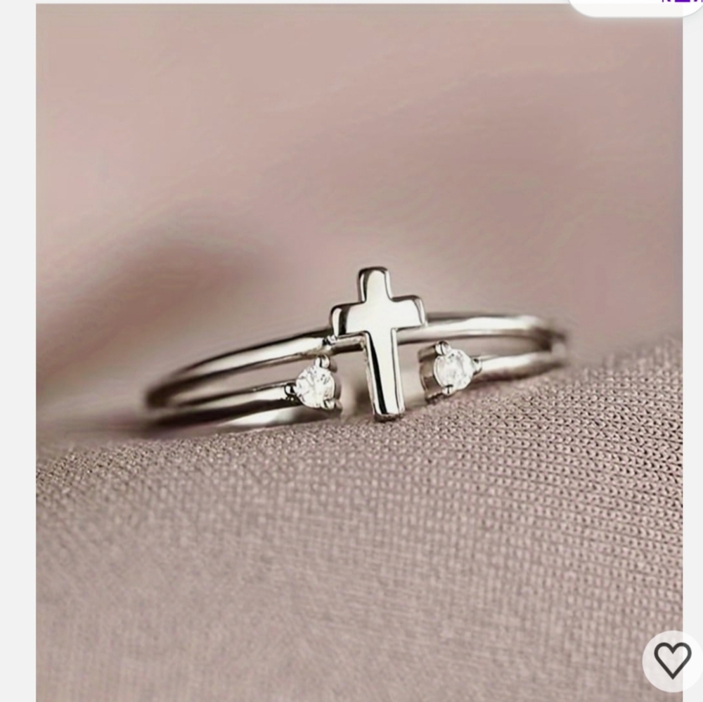 Cross Ring Plated - Picture 2 of 5